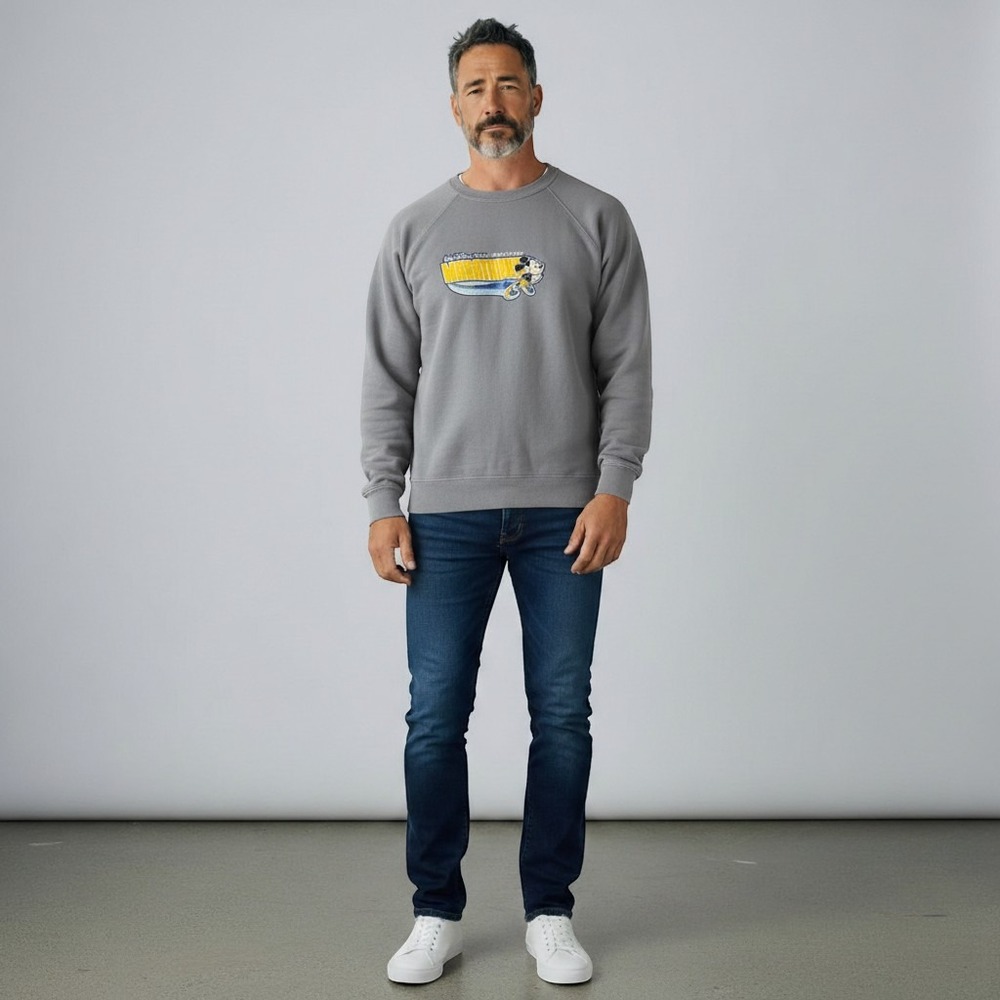 Disney Sports Marathon Sweatshirt 2X Blue Gray Good 2001 Mickey Mouse Vintage